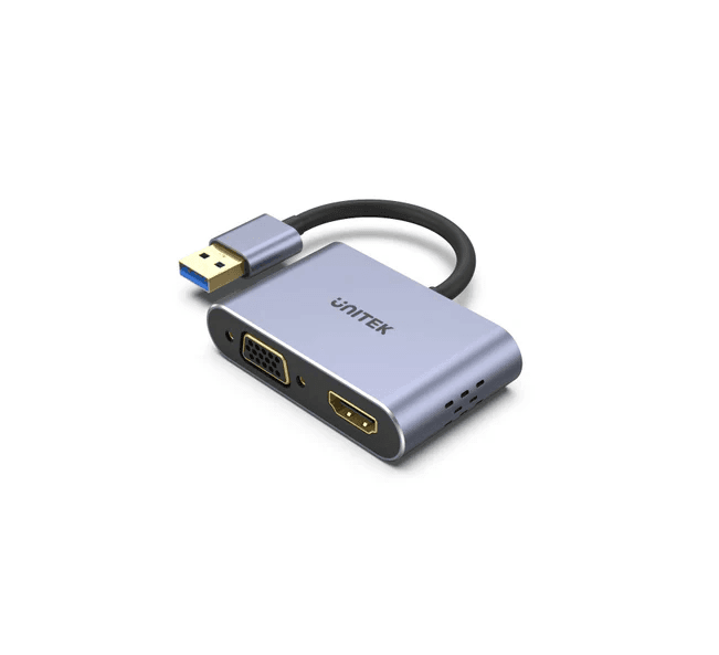 USB3.0 To HDMI + VGA 1080P Adapter, Space Gray